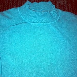 Aqua short sleeve sweater!  Soft and adorable on!